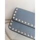 1:1 Replica Valentino Garavani Rockstud Small Flap Crossbody Bag Blue Knockoff