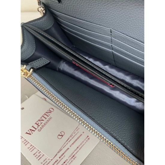 1:1 Replica Valentino Garavani Rockstud Small Flap Crossbody Bag Blue Knockoff