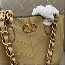 1:1 Replica Valentino Garavani Laseine Small/Medium Tote Bag Brown Knockoff