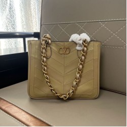 1:1 Replica Valentino Garavani Laseine Small/Medium Tote Bag Brown Knockoff