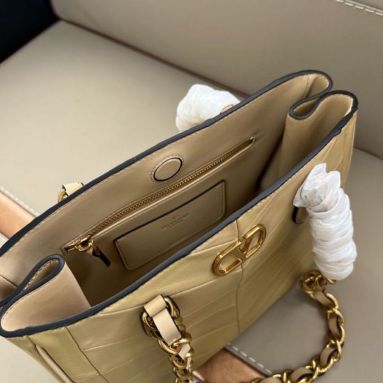 1:1 Replica Valentino Garavani Laseine Small/Medium Tote Bag Brown Knockoff