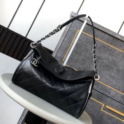 1:1 Replica Chanel Mini Classic Flap Bow 25K Top Handle Bag AS2431 Black Knockoff