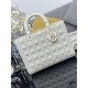 1:1 Replica Dior Lady Dior Large Matte Cannage Handbag with Flap White Knockoff