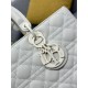 1:1 Replica Dior Lady Dior Large Matte Cannage Handbag with Flap White Knockoff