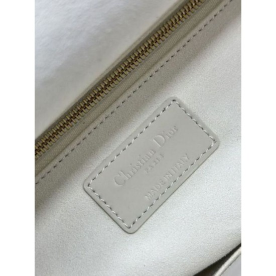 1:1 Replica Dior Lady Dior Large Matte Cannage Handbag with Flap White Knockoff