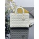 1:1 Replica Dior Lady Dior Large Matte Cannage Handbag with Flap White Knockoff