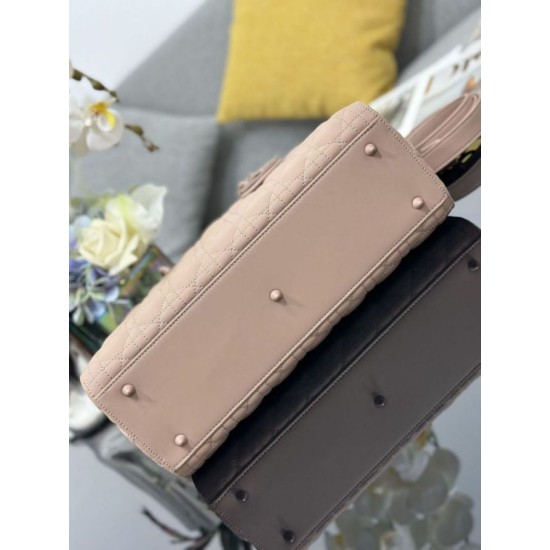 1:1 Replica Dior Lady Dior Large Matte Cannage Handbag with Flap Pink Knockoff