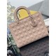 1:1 Replica Dior Lady Dior Large Matte Cannage Handbag with Flap Pink Knockoff