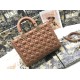 1:1 Replica Dior Lady Dior Large Quilted Lambskin Cannage Bag Brown Knockoff