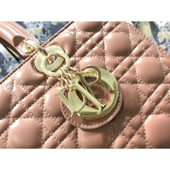 1:1 Replica Dior Lady Dior Large Quilted Lambskin Cannage Bag Brown Knockoff