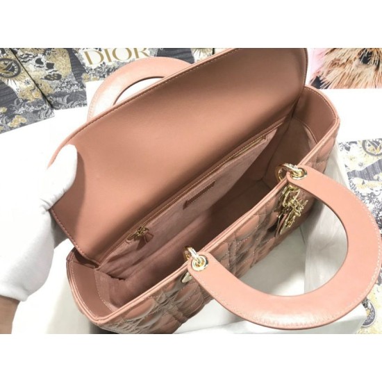 1:1 Replica Dior Lady Dior Large Quilted Lambskin Cannage Bag Brown Knockoff
