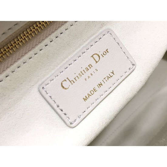 1:1 Replica Dior Lady Dior Large Quilted Lambskin Cannage Bag White Knockoff