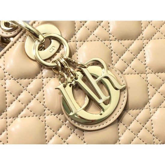 1:1 Replica Large Dior Lady Dior Quilted Lambskin Bag White Knockoff