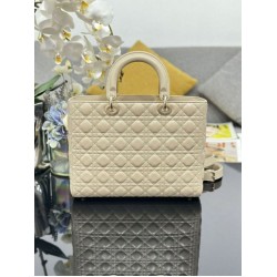1:1 Replica Large Dior Lady Dior Quilted Lambskin Bag Camel Knockoff