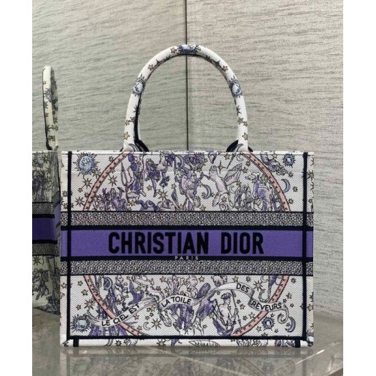 AAA Replica Dior Lucky Medium Dior Book Tote White Dior Night of Dreams Motif 1:1 Replica Dior Lucky Medium Dior Book Tote White Dior Night of Dreams Motif Knockoff