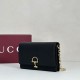 AAA Replica Gucci Half Horsebit Chain Wallet 855654 Black 1:1 Replica Gucci Half Horsebit Chain Wallet 855654 Black Knockoff