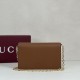 AAA Replica Gucci Half Horsebit Chain Wallet 855654 Brown 1:1 Replica Gucci Half Horsebit Chain Wallet 855654 Brown Knockoff