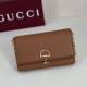 AAA Replica Gucci Half Horsebit Chain Wallet 855654 Brown 1:1 Replica Gucci Half Horsebit Chain Wallet 855654 Brown Knockoff