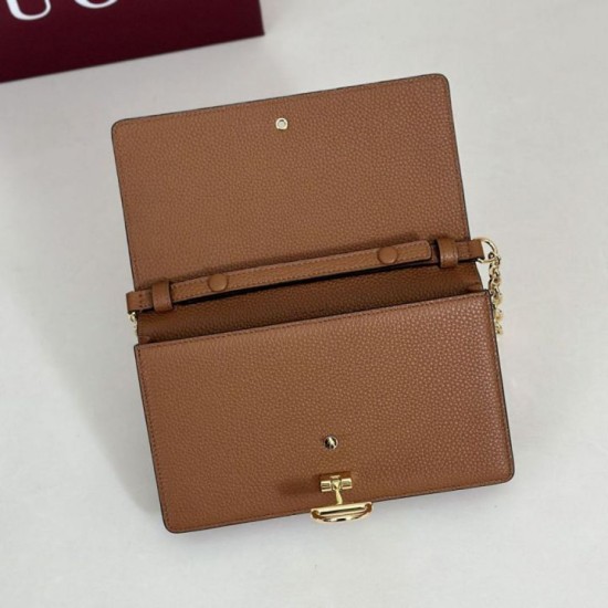 AAA Replica Gucci Half Horsebit Chain Wallet 855654 Brown 1:1 Replica Gucci Half Horsebit Chain Wallet 855654 Brown Knockoff