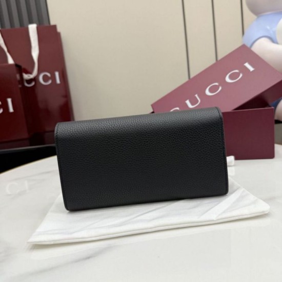 1:1 Replica Gucci Half Horsebit Continental Wallet 848791 Black Knockoff