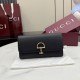 1:1 Replica Gucci Half Horsebit Continental Wallet 848791 Black Knockoff