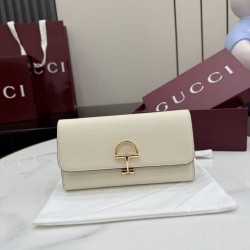 1:1 Replica Gucci Half Horsebit Continental Wallet 848791 White Knockoff