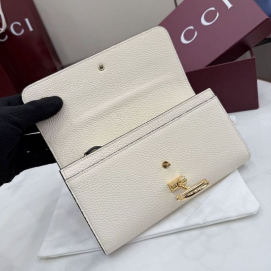 1:1 Replica Gucci Half Horsebit Continental Wallet 848791 White Knockoff