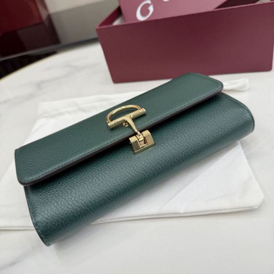 1:1 Replica Gucci Half Horsebit Continental Wallet 848791 Green Knockoff