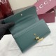 1:1 Replica Gucci Half Horsebit Continental Wallet 848791 Green Knockoff