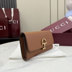 AAA Replica Gucci Half Horsebit Continental Wallet 848791 Brown 1:1 Replica Gucci Half Horsebit Continental Wallet 848791 Brown Knockoff
