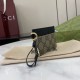 1:1 Replica Gucci GG Emblem Card Holder with Strap 819121 Black Knockoff