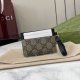 1:1 Replica Gucci GG Emblem Card Holder with Strap 819121 Black Knockoff