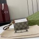 1:1 Replica Gucci GG Emblem Card Holder with Strap 819121 Brown Knockoff