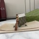 1:1 Replica Gucci GG Emblem Card Holder with Strap 819121 Brown Knockoff