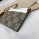 1:1 Replica Gucci GG Emblem Card Holder with Strap 819121 Brown Knockoff