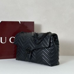1:1 Replica GG Marmont Large Crossbody Bag 850659 Black Knockoff