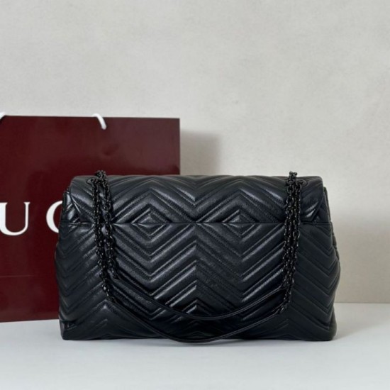 AAA Replica GG Marmont Large Crossbody Bag 850659 Black 1:1 Replica GG Marmont Large Crossbody Bag 850659 Black Knockoff