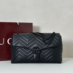 1:1 Replica GG Marmont Large Crossbody Bag 850659 Black Knockoff