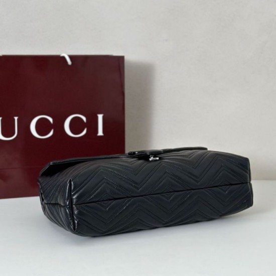 AAA Replica GG Marmont Large Crossbody Bag 850659 Black 1:1 Replica GG Marmont Large Crossbody Bag 850659 Black Knockoff