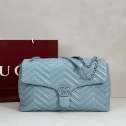 1:1 Replica GG Marmont Large Crossbody Bag 850659 Blue Knockoff