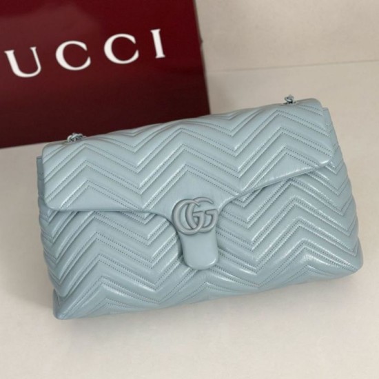 AAA Replica GG Marmont Large Crossbody Bag 850659 Blue 1:1 Replica GG Marmont Large Crossbody Bag 850659 Blue Knockoff