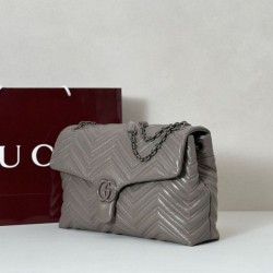 1:1 Replica GG Marmont Large Crossbody Bag 850659 Grey Knockoff