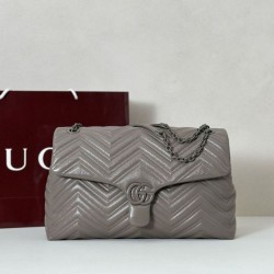 1:1 Replica GG Marmont Large Crossbody Bag 850659 Grey Knockoff