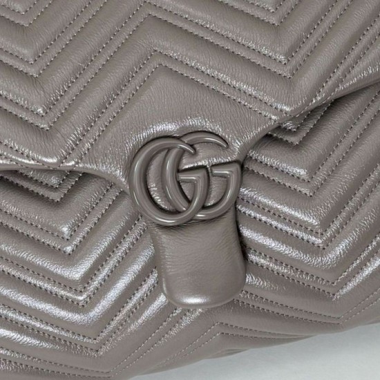 AAA Replica GG Marmont Large Crossbody Bag 850659 Grey 1:1 Replica GG Marmont Large Crossbody Bag 850659 Grey Knockoff