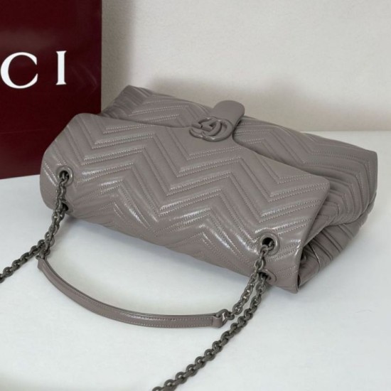 AAA Replica GG Marmont Large Crossbody Bag 850659 Grey 1:1 Replica GG Marmont Large Crossbody Bag 850659 Grey Knockoff