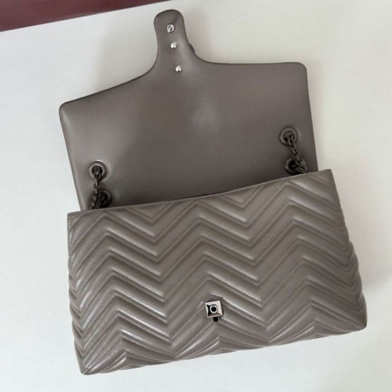 AAA Replica GG Marmont Large Crossbody Bag 850659 Grey 1:1 Replica GG Marmont Large Crossbody Bag 850659 Grey Knockoff