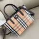 AAA Replica Burberry Mini Reversible Bloomsbury Check Tote Bag Black/Brown 1:1 Replica Burberry Mini Reversible Bloomsbury Check Tote Bag Black/Brown Knockoff