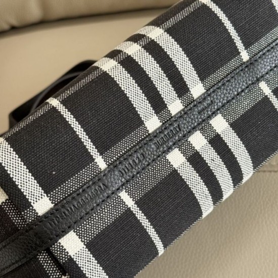 AAA Replica Burberry Mini Reversible Bloomsbury Check Tote Bag Black/Blue 1:1 Replica Burberry Mini Reversible Bloomsbury Check Tote Bag Black/Blue Knockoff
