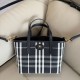 AAA Replica Burberry Mini Reversible Bloomsbury Check Tote Bag Black/Blue 1:1 Replica Burberry Mini Reversible Bloomsbury Check Tote Bag Black/Blue Knockoff