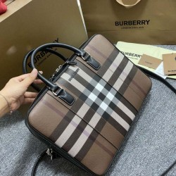 AAA Replica Burberry Ainsworth Check Briefcase Dark Birch Brown 1:1 Replica Burberry Ainsworth Check Briefcase Dark Birch Brown Knockoff